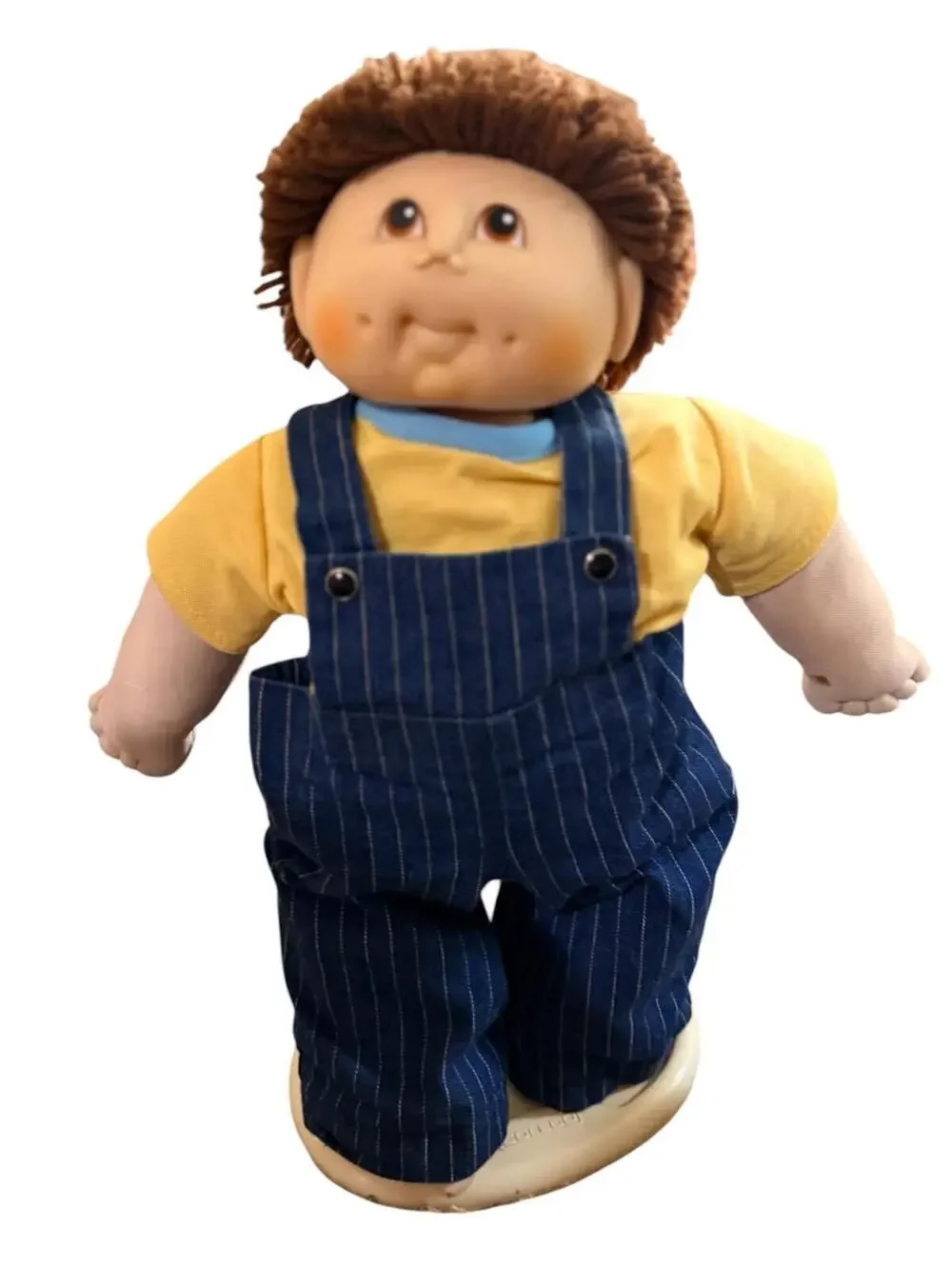 Rate Vintage Fibre-Craft Doll Baby Yarn Hair Boy Doll Brown Hair